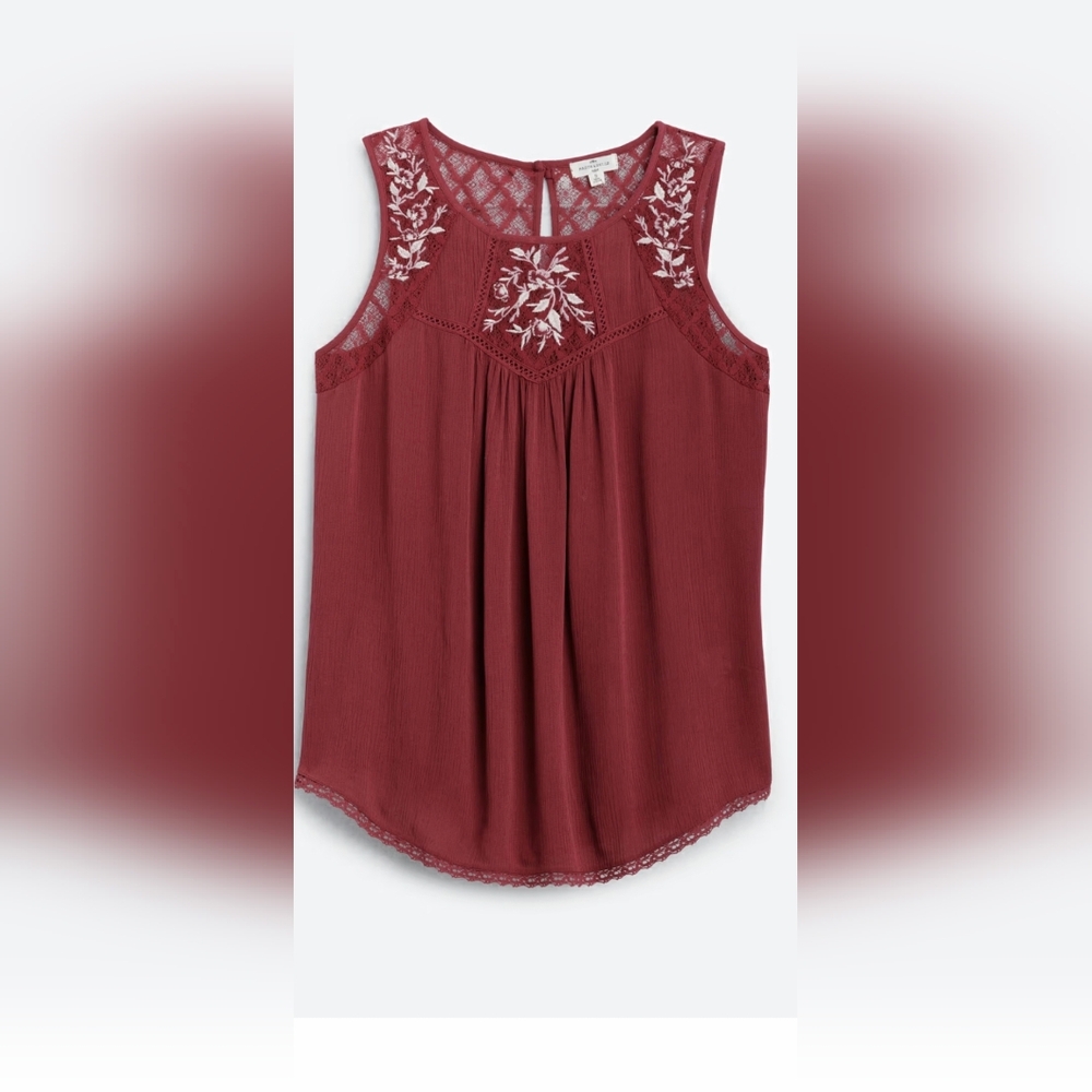 Red Embellished Sleeveless Tank Top - Picture 3 of 8